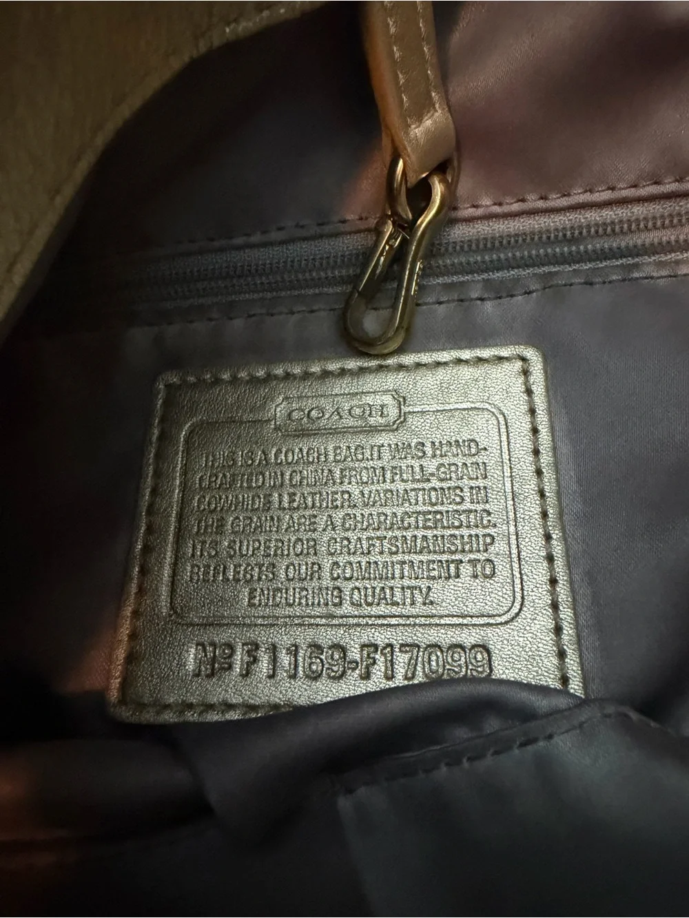 Coach Metallic Woven Leather Shoulder Bag - Gold